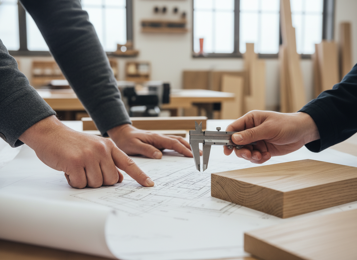 JF Millwork team collaborating on design