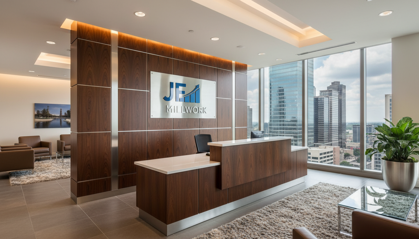 Modern office reception desk